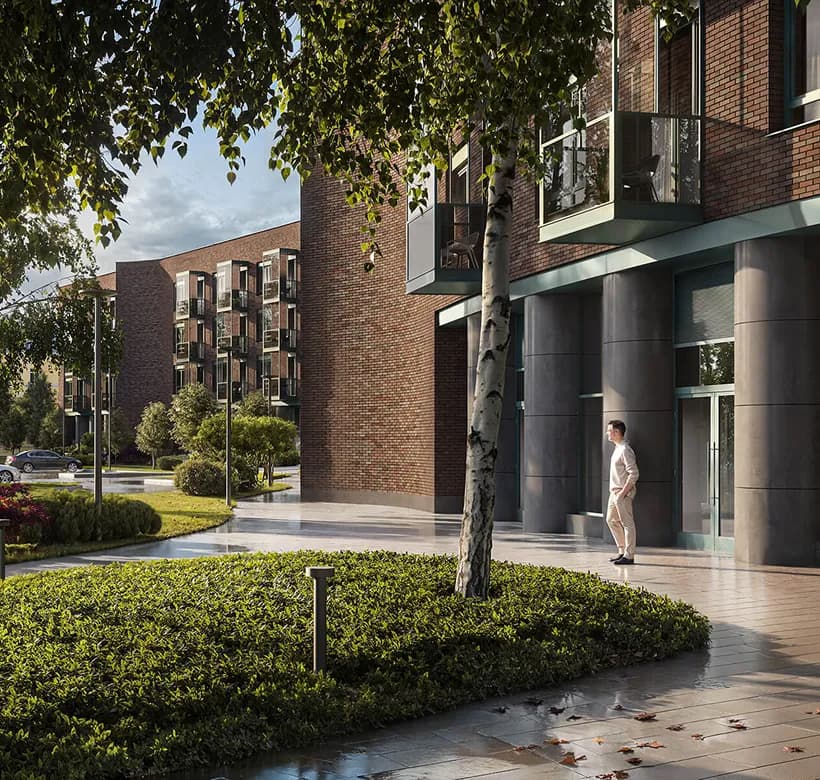 Вид на квартал у воды